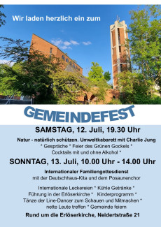 Einladung zum Gemeindefest am 12. und 13. Juli