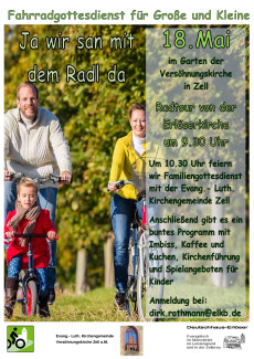 Radl-Gottesdienst in Zell, Abfahrt: 9.30 Uhr Erlöserkirche Würzburg