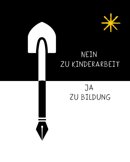 Plakat von Sternsinger.de: "Nein zu Kinderarbeit, ja zu Bildung"